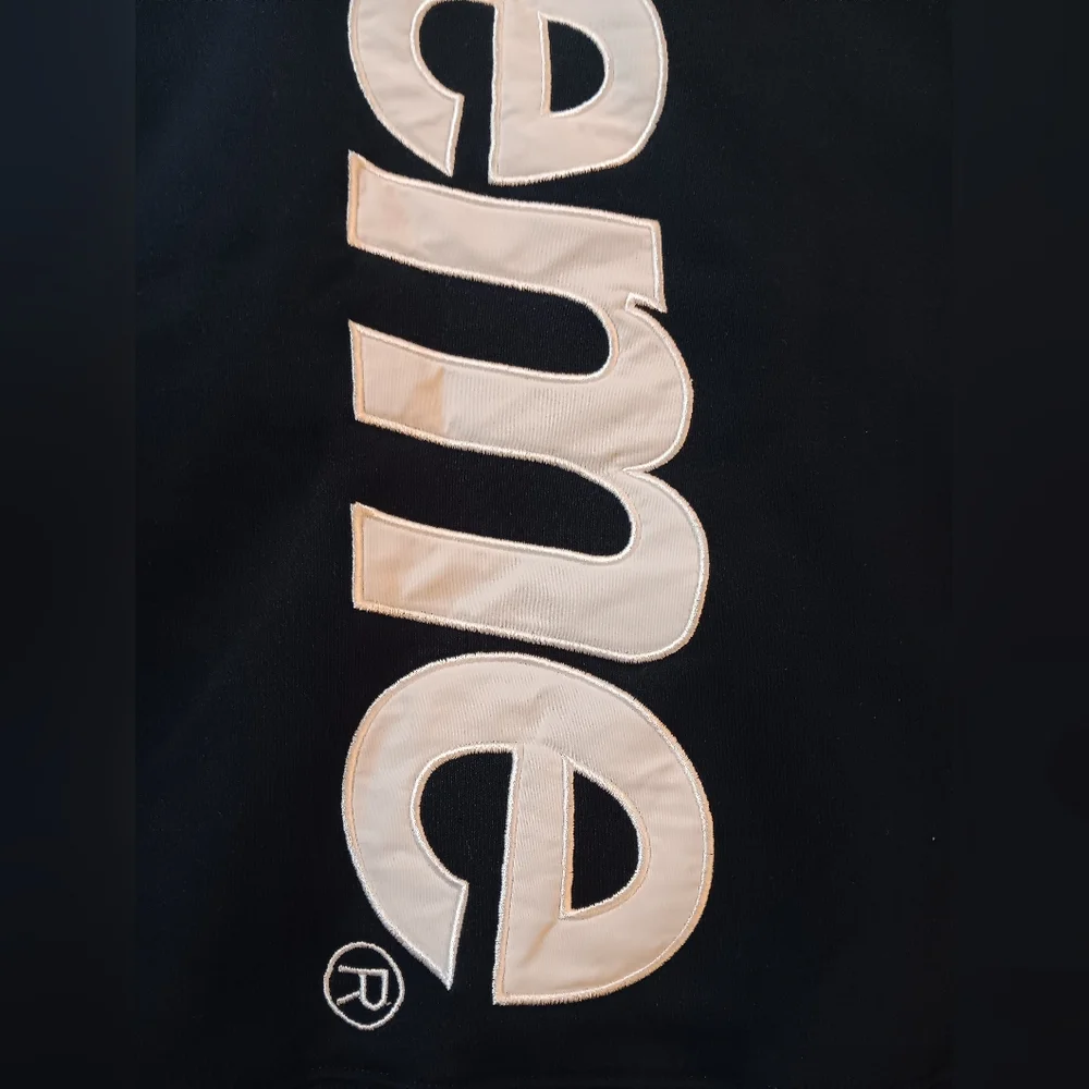 Supreme Navy Sweater with Iconic Vertical Branding - Picture 3 of 5